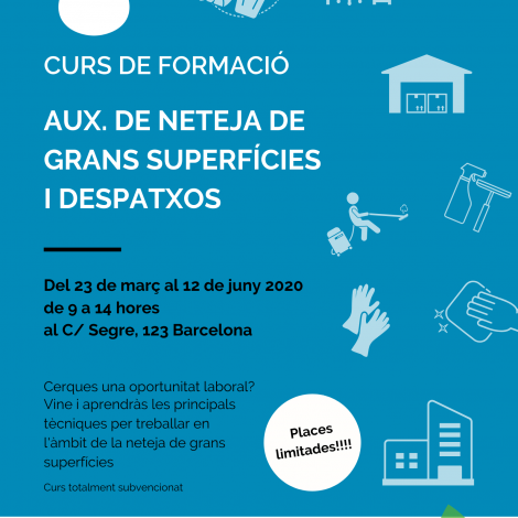 Formació Auxiliar de neteja de grans superfícies i despatxos. Forma’t per una bona inserció laboral