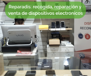 Imagen de la tienda Reparadís y dispositivos móviles. 