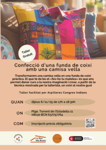 Confecció d’una funda de coixí amb una camisa vella
