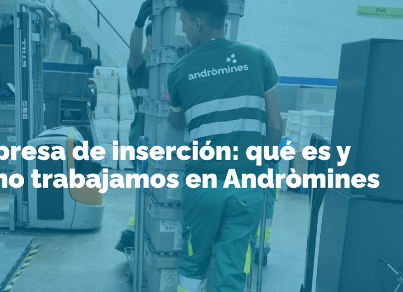 Persona trabajando en una empresa d'inserció de Andròmines